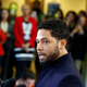 Jussie Smollett speaks with members of the media after his court appearance at Leighton Courthouse on March 26, 2019 in Chicago, Illinois.